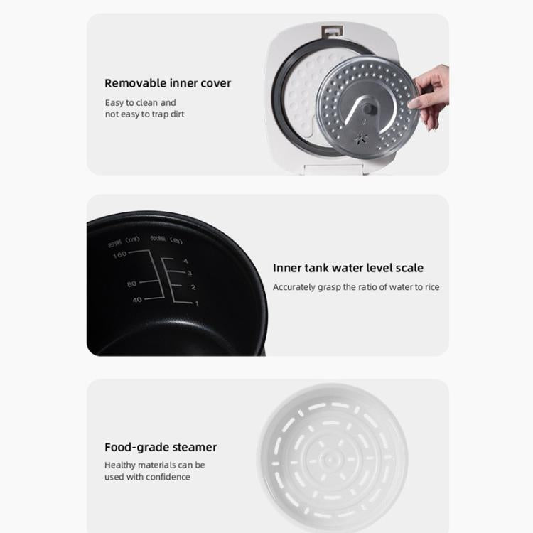 Cuociriso elettrico da 400 W e 2 litri con display a colori, 10 programmi preimpostati e funzione di prenotazione intelligente 24 ore, per 1-2 persone., EU Plug 220V, UK Plug 220V, US Plug 110V