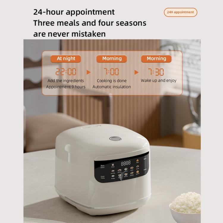 Cuociriso elettrico da 400 W e 2 litri con display a colori, 10 programmi preimpostati e funzione di prenotazione intelligente 24 ore, per 1-2 persone., EU Plug 220V, UK Plug 220V, US Plug 110V