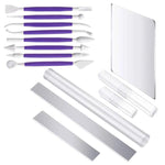 Strumenti per ceramica, argilla di pietra, coltello per scolpire, asta acrilica, tavola per modellare fai da te, 14pcs