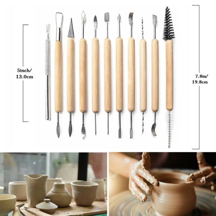 Strumenti per ceramica: coltello per scolpire l'argilla, penna a punti in silicone, aghi per dettagli Nanatsuhon, raschietto., 57pcs