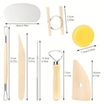 Strumenti per ceramica: coltello per scolpire l'argilla, penna a punti in silicone, aghi per dettagli Nanatsuhon, raschietto., 57pcs