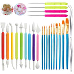 Strumenti per ceramica Coltello per scolpire l'argilla Pinzette Pennelli per pittura Aghi per dettagli, 25pcs