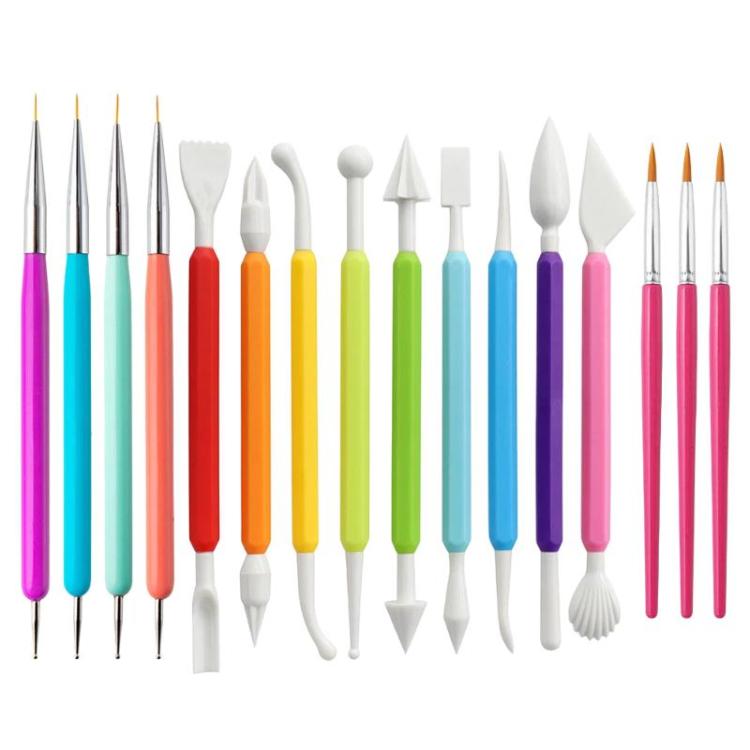 Strumento per ceramica, penna per scolpire e goffrare l'argilla, penna a uncino fai da te, 16pcs