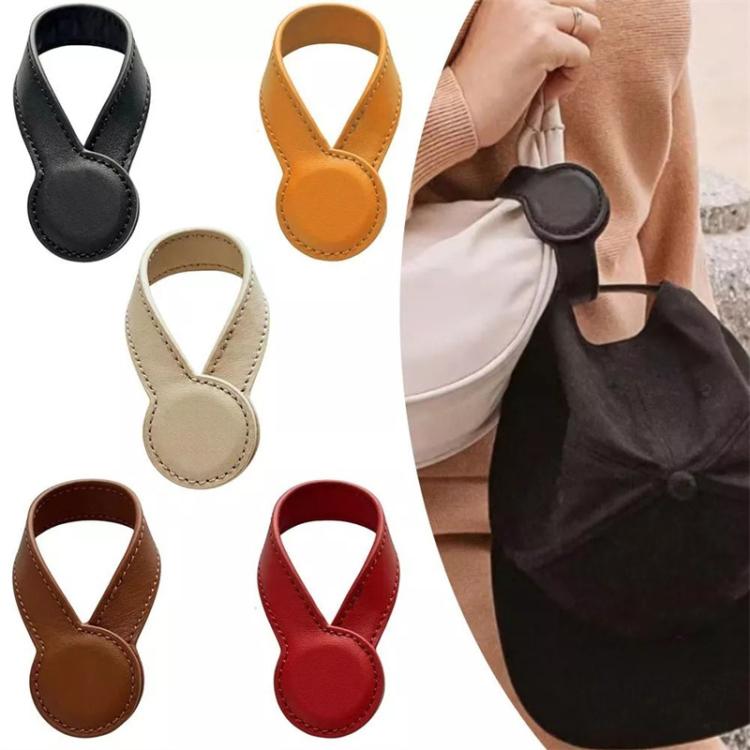 Fermaglio magnetico in pelle multiuso per cappello, supporto rotondo in pelle per riporre oggetti.