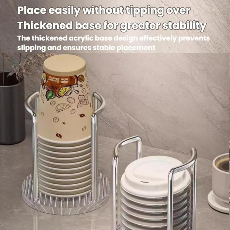 Portabicchiere in acrilico per bicchieri monouso, Single Cup Gold, Dual-Cup Gold, Single Cup Silver, Dual-Cup Silver