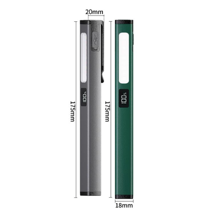 Lampada da lavoro per riparazione auto con clip a penna COB, ricaricabile tramite USB, con forte adesione magnetica