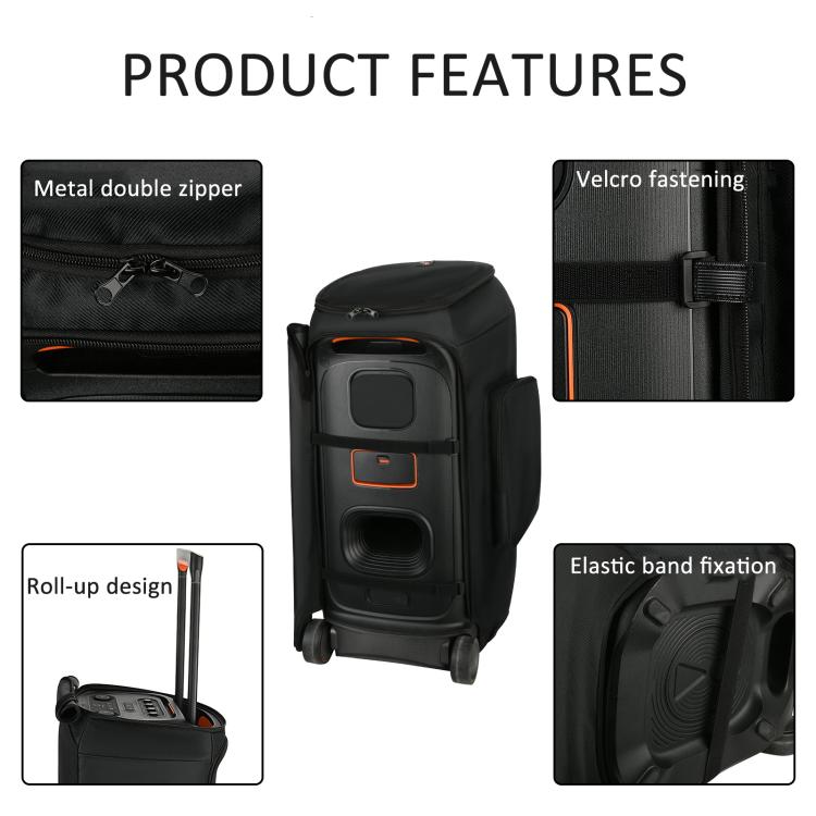 Custodia in rete di nylon per altoparlante JBL Partybox Stage 320, migliorata, con doppie tasche laterali., Upgraded Cover
