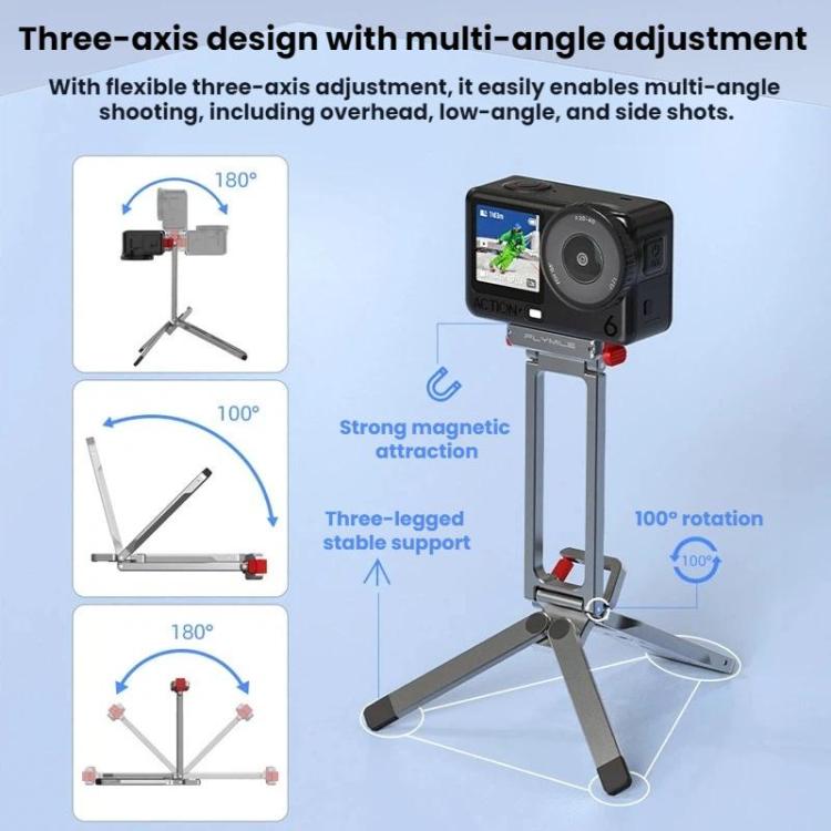 Supporto per treppiede magnetico a sgancio rapido e moschettone per DJI Osmo Action 6 / Nano Flymile, AC6035