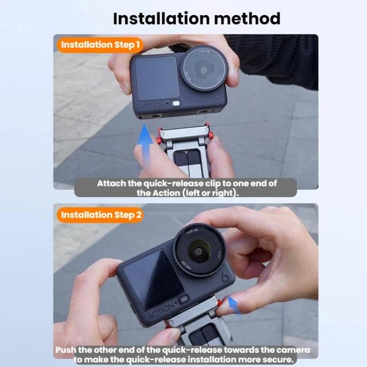 Supporto per treppiede magnetico a sgancio rapido e moschettone per DJI Osmo Action 6 / Nano Flymile, AC6035