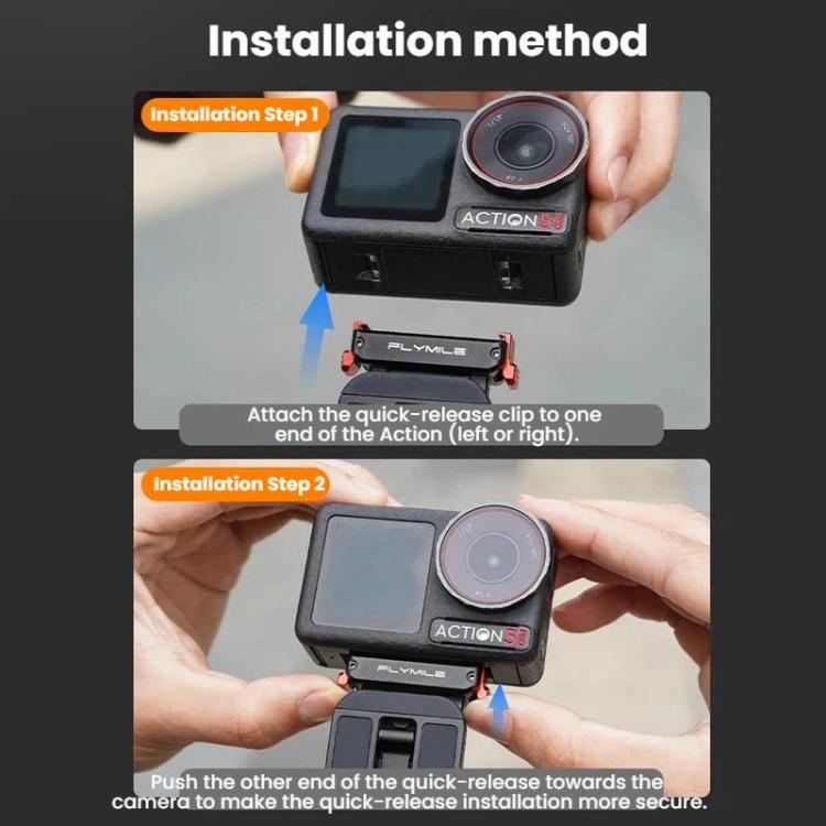 Supporto per treppiede magnetico a sgancio rapido con moschettone per DJI Osmo Action 3 / 4 / 5 Pro, AC5027
