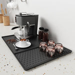 Tappetino in silicone antiscivolo per macchina da caffè, vassoio di scolo resistente al calore per tavolo da pranzo, Horizontal Stripes Black, Horizontal Stripes Grey, Vertical Stripes Black, Vertical Stripes Grey, Loop Pattern Black, Loop Pattern Grey