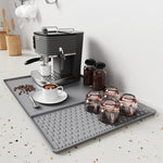 Tappetino in silicone antiscivolo per macchina da caffè, vassoio di scolo resistente al calore per tavolo da pranzo, Horizontal Stripes Black, Horizontal Stripes Grey, Vertical Stripes Black, Vertical Stripes Grey, Loop Pattern Black, Loop Pattern Grey