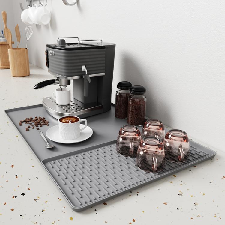 Tappetino in silicone antiscivolo per macchina da caffè, vassoio di scolo resistente al calore per tavolo da pranzo, Horizontal Stripes Black, Horizontal Stripes Grey, Vertical Stripes Black, Vertical Stripes Grey, Loop Pattern Black, Loop Pattern Grey