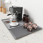 Tappetino in silicone antiscivolo per macchina da caffè, vassoio di scolo resistente al calore per tavolo da pranzo, Horizontal Stripes Black, Horizontal Stripes Grey, Vertical Stripes Black, Vertical Stripes Grey, Loop Pattern Black, Loop Pattern Grey