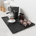 Tappetino in silicone antiscivolo per macchina da caffè, vassoio di scolo resistente al calore per tavolo da pranzo, Horizontal Stripes Black, Horizontal Stripes Grey, Vertical Stripes Black, Vertical Stripes Grey, Loop Pattern Black, Loop Pattern Grey