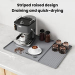 Tappetino in silicone antiscivolo per macchina da caffè, vassoio di scolo resistente al calore per tavolo da pranzo, Horizontal Stripes Black, Horizontal Stripes Grey, Vertical Stripes Black, Vertical Stripes Grey, Loop Pattern Black, Loop Pattern Grey