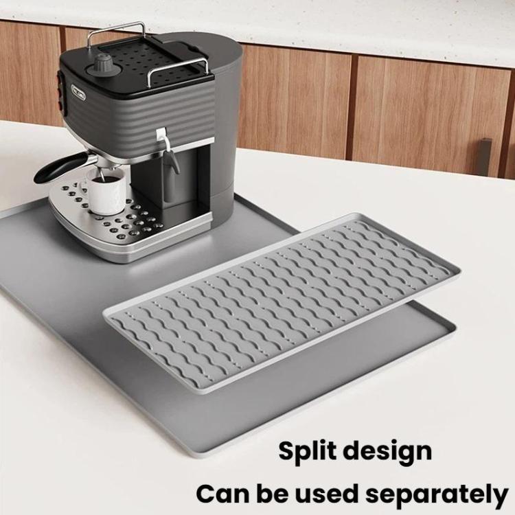 Tappetino in silicone antiscivolo per macchina da caffè, vassoio di scolo resistente al calore per tavolo da pranzo, Horizontal Stripes Black, Horizontal Stripes Grey, Vertical Stripes Black, Vertical Stripes Grey, Loop Pattern Black, Loop Pattern Grey
