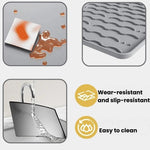 Tappetino in silicone antiscivolo per macchina da caffè, vassoio di scolo resistente al calore per tavolo da pranzo, Horizontal Stripes Black, Horizontal Stripes Grey, Vertical Stripes Black, Vertical Stripes Grey, Loop Pattern Black, Loop Pattern Grey