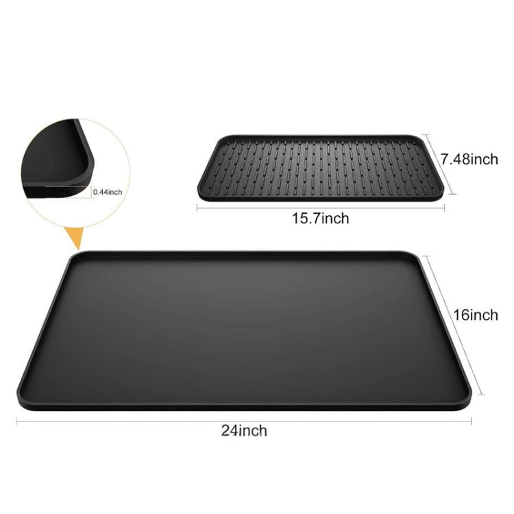 Tappetino in silicone antiscivolo per macchina da caffè, vassoio di scolo resistente al calore per tavolo da pranzo, Horizontal Stripes Black, Horizontal Stripes Grey, Vertical Stripes Black, Vertical Stripes Grey, Loop Pattern Black, Loop Pattern Grey