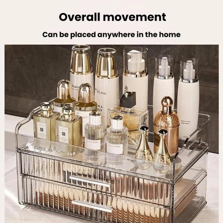 Scatola porta cosmetici con coperchio, grande capacità, organizer da scrivania a cassetto