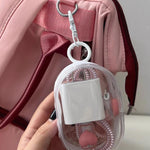2 pezzi Cavo dati Caricabatterie Custodia trasparente Custodia portatile per auricolari, With Keychain
