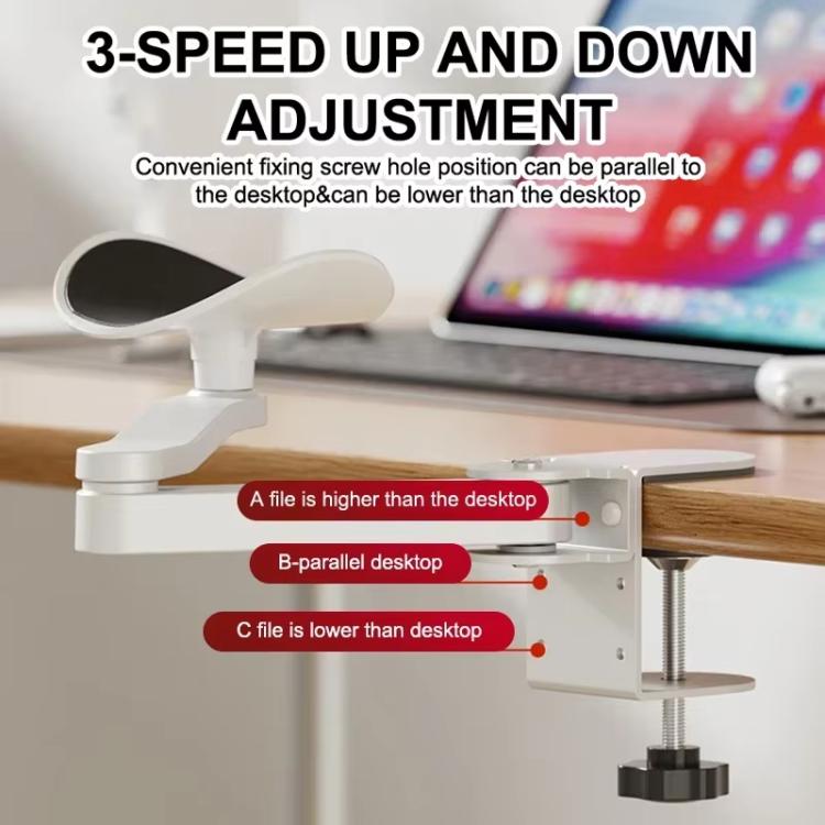 Ergonomic Computer Desk Arm Rest 360-degree Rotating Desk Clamp Arm Support Bracket Keyboard Armrest Extender