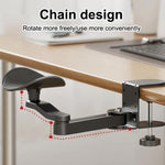 Ergonomic Computer Desk Arm Rest 360-degree Rotating Desk Clamp Arm Support Bracket Keyboard Armrest Extender