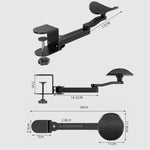 Ergonomic Computer Desk Arm Rest 360-degree Rotating Desk Clamp Arm Support Bracket Keyboard Armrest Extender