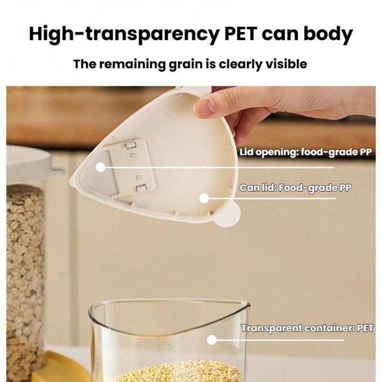 Contenitore girevole antipolvere e a prova di umidità per cereali, caffè e chicchi di caffè, ideale per la cucina domestica.