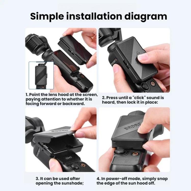 Parasole pieghevole per schermo per DJI Osmo Pocket 3 BRDRC