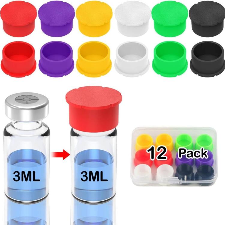 Confezione da 12 tappi riutilizzabili per flaconi di insulina, a prova di perdite e antipolvere, per la cura del diabete., Bottle Caps