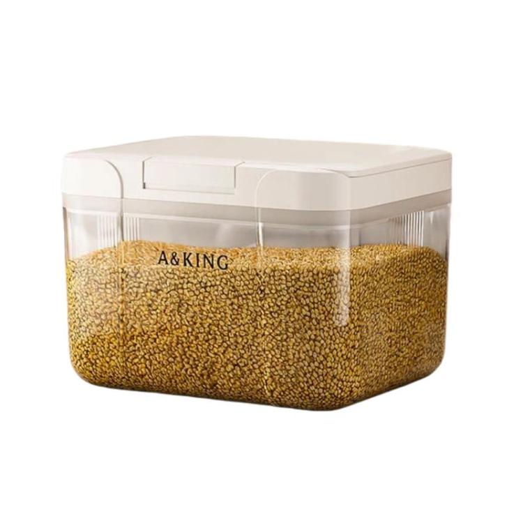 Secchio per riso con coperchio a scatto, ideale per la cucina domestica, a prova di insetti e umidità, contenitore per cereali., 2.9L, 5L, 10L, 15L