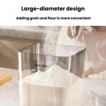 Secchio per riso con coperchio a scatto, ideale per la cucina domestica, a prova di insetti e umidità, contenitore per cereali., 2.9L, 5L, 10L, 15L