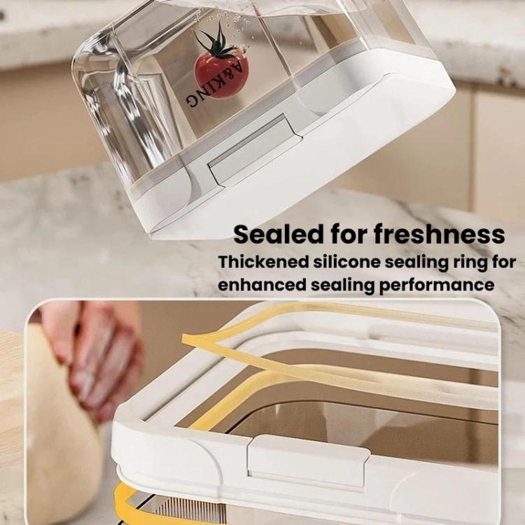 Secchio per riso con coperchio a scatto, ideale per la cucina domestica, a prova di insetti e umidità, contenitore per cereali., 2.9L, 5L, 10L, 15L