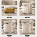 Secchio per riso con coperchio a scatto, ideale per la cucina domestica, a prova di insetti e umidità, contenitore per cereali., 2.9L, 5L, 10L, 15L