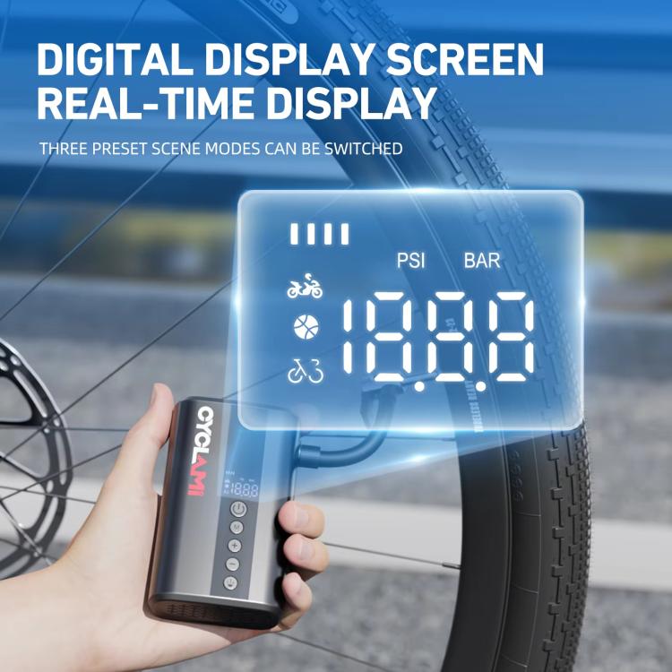 Mini pompa ad aria elettrica portatile per bicicletta con display digitale., Z5L