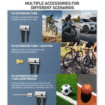 Mini pompa ad aria elettrica portatile per bicicletta con display digitale., Z5L