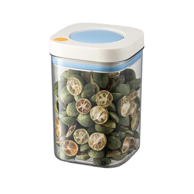 Barattolo sottovuoto per alimenti, contenitore da cucina per chicchi di caffè e cereali, 380ml White Yellow, 1100ml White Yellow, 1800ml White Yellow, 380ml White Blue, 1100ml White Blue, 1800ml White Blue