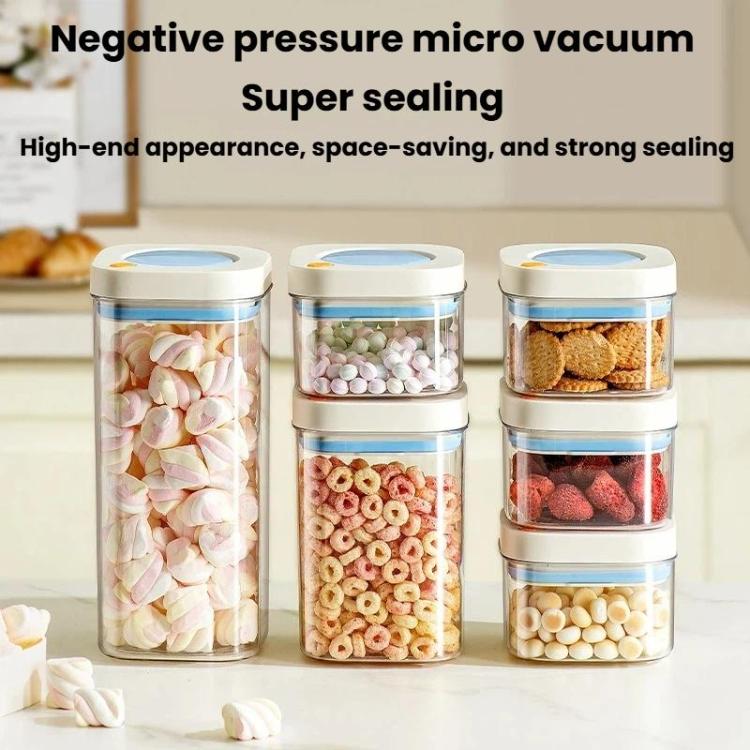 Barattolo sottovuoto per alimenti, contenitore da cucina per chicchi di caffè e cereali, 380ml White Yellow, 1100ml White Yellow, 1800ml White Yellow, 380ml White Blue, 1100ml White Blue, 1800ml White Blue