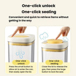 Barattolo sottovuoto per alimenti, contenitore da cucina per chicchi di caffè e cereali, 380ml White Yellow, 1100ml White Yellow, 1800ml White Yellow, 380ml White Blue, 1100ml White Blue, 1800ml White Blue