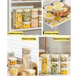 Barattolo sottovuoto per alimenti, contenitore da cucina per chicchi di caffè e cereali, 380ml White Yellow, 1100ml White Yellow, 1800ml White Yellow, 380ml White Blue, 1100ml White Blue, 1800ml White Blue