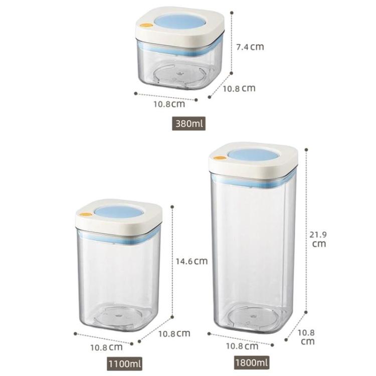 Barattolo sottovuoto per alimenti, contenitore da cucina per chicchi di caffè e cereali, 380ml White Yellow, 1100ml White Yellow, 1800ml White Yellow, 380ml White Blue, 1100ml White Blue, 1800ml White Blue
