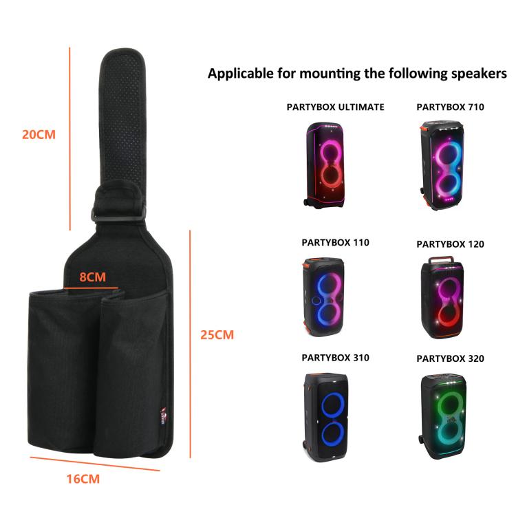 For JBL Partybox Series Microphone Holder Universal Storage Bag Strap Mount, Bag (Black)