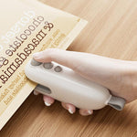 Mini sigillatrice magnetica ricaricabile per alimenti con porta Type-C, doppia modalità per sigillare e aprire sacchetti, White, Blue