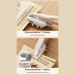 Mini sigillatrice magnetica ricaricabile per alimenti con porta Type-C, doppia modalità per sigillare e aprire sacchetti, White, Blue
