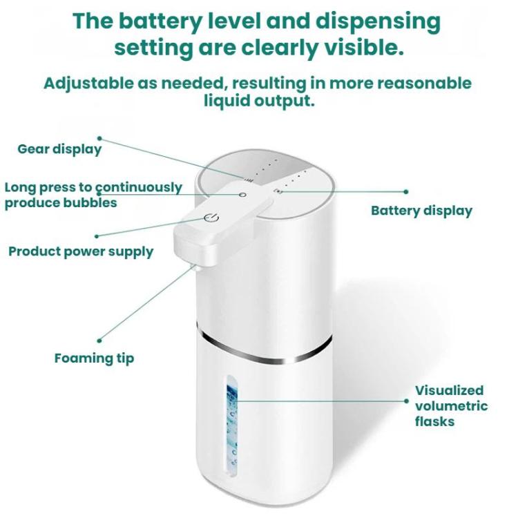 Dispenser di sapone elettrico intelligente con sensore, da parete., White Foam Version, White Dropper Version, Black Foam Version, Black Dropper Version