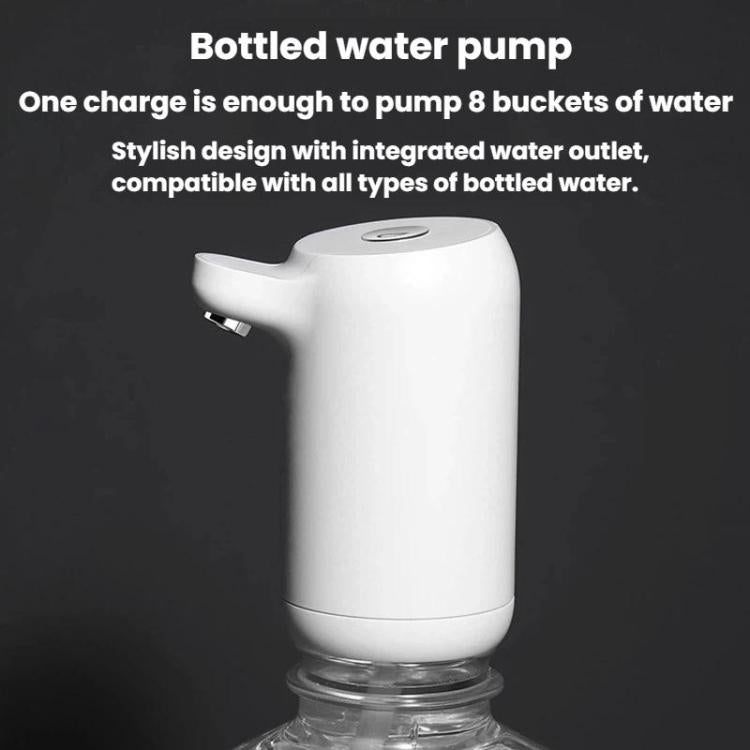 Pompa automatica per bottiglie d'acqua con spia luminosa e dispenser d'acqua ricaricabile tramite USB per casa e ufficio.