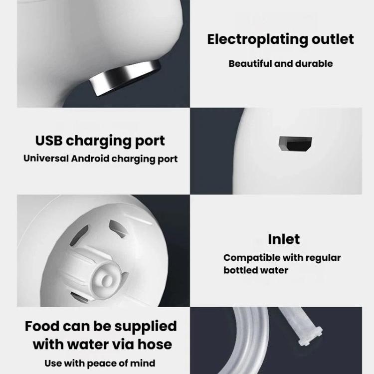 Pompa automatica per bottiglie d'acqua con spia luminosa e dispenser d'acqua ricaricabile tramite USB per casa e ufficio.