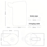 Pompa automatica per bottiglie d'acqua con spia luminosa e dispenser d'acqua ricaricabile tramite USB per casa e ufficio.