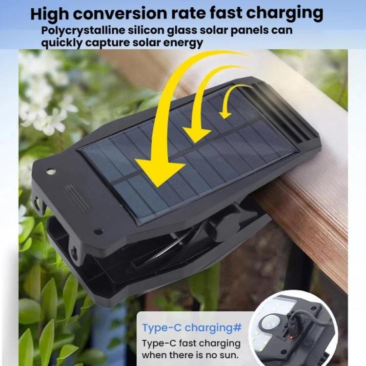Lampada solare impermeabile a clip da parete per esterni, giardino, recinzione, con sensore di movimento, ideale per vialetti., 8 Cells COB Remote Control, 8 Cells LED Remote Control, 2 Cells LED, 2 Cells COB
